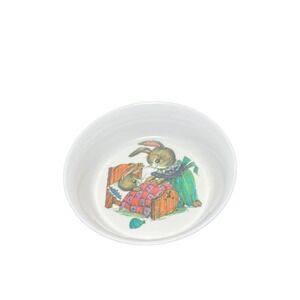 SiLite Melmac Peter Rabbit Bowl White  Vintage MCM Chicago 1960 mid century